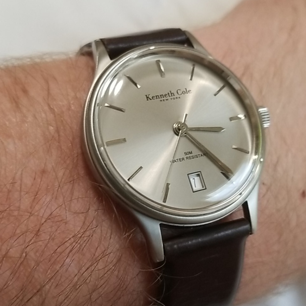 Kenneth Cole Brown Leather Stainless Steel Watch
